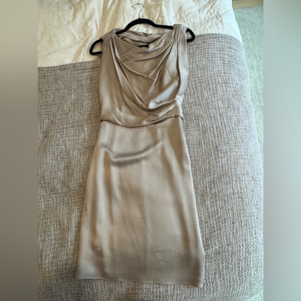 Jason Wu Taupe Cowl Neck Midi Dress